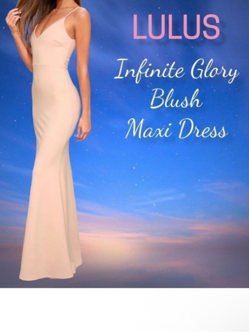 NWT LULUS Infinite Glory Blush Pink Maxi Dress M